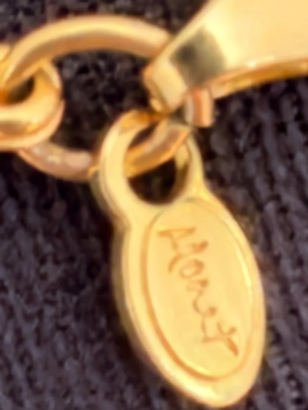 Vintage Signed Napier Gold-Tone Herringbone Flat Link Chain 30” Necklace